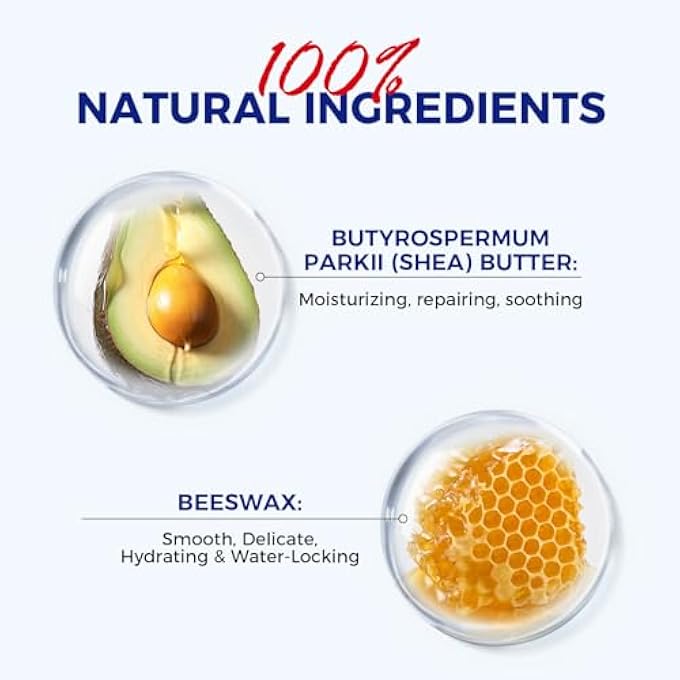 OUKEYA MEDICATED LIP BALM HYDRATING W/PETROLATUM, SHEA BUTTER, BEESWAX, 100% NATURAL INGREDIENTS, ORGANIC LIP BUTTER BALM & MOISTURIZERS LIP REPAIR FOR DRY CRACKED LIPS OVERNIGHT LIP TREATMENT (2PCS) - Image 2